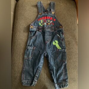 Cre8ion Baby Boy’s Grandpa’s Little Helper Denim Overalls Pants Jeans 24 Month